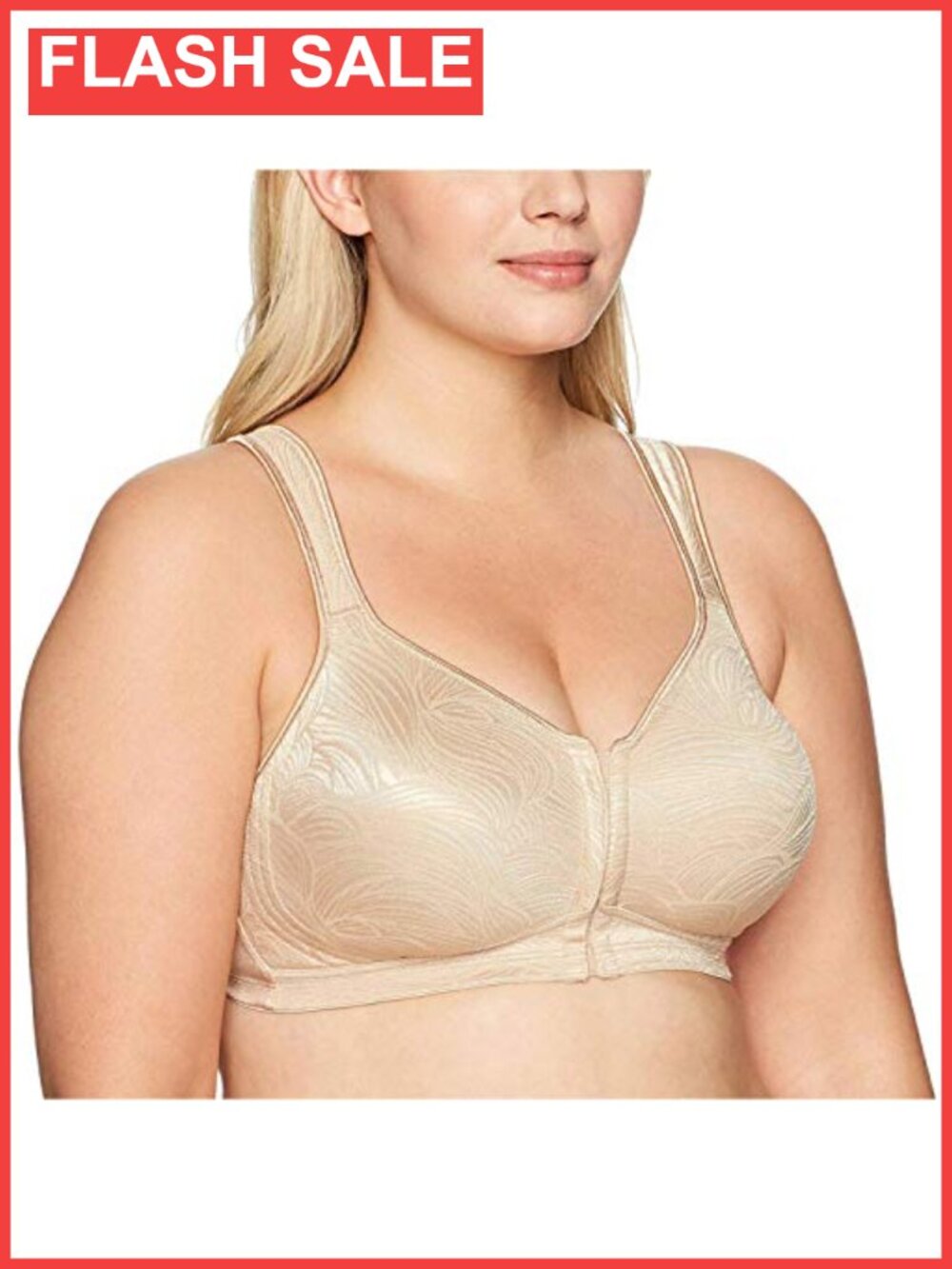 Playtex Wireless Bra Front Close Back Support Full Coverage